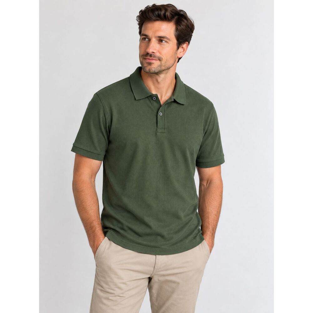 BOSS Hugo Boss Men’s Mercerized XL Forest Green Textured Short Sleeve Polo Shirt